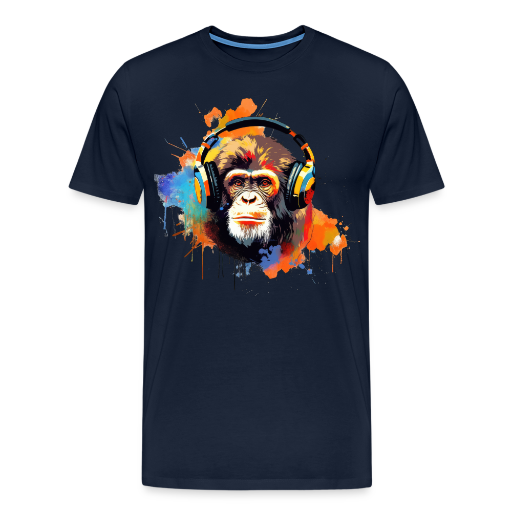 DJ Monkey Affe T-Shirt Männer Premium T-Shirt - Navy