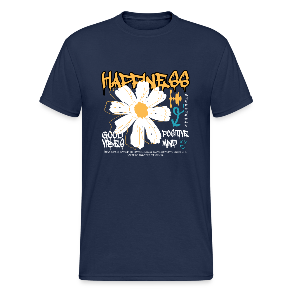 Urban Streetwear Happiness T-Shirt Herren - Navy