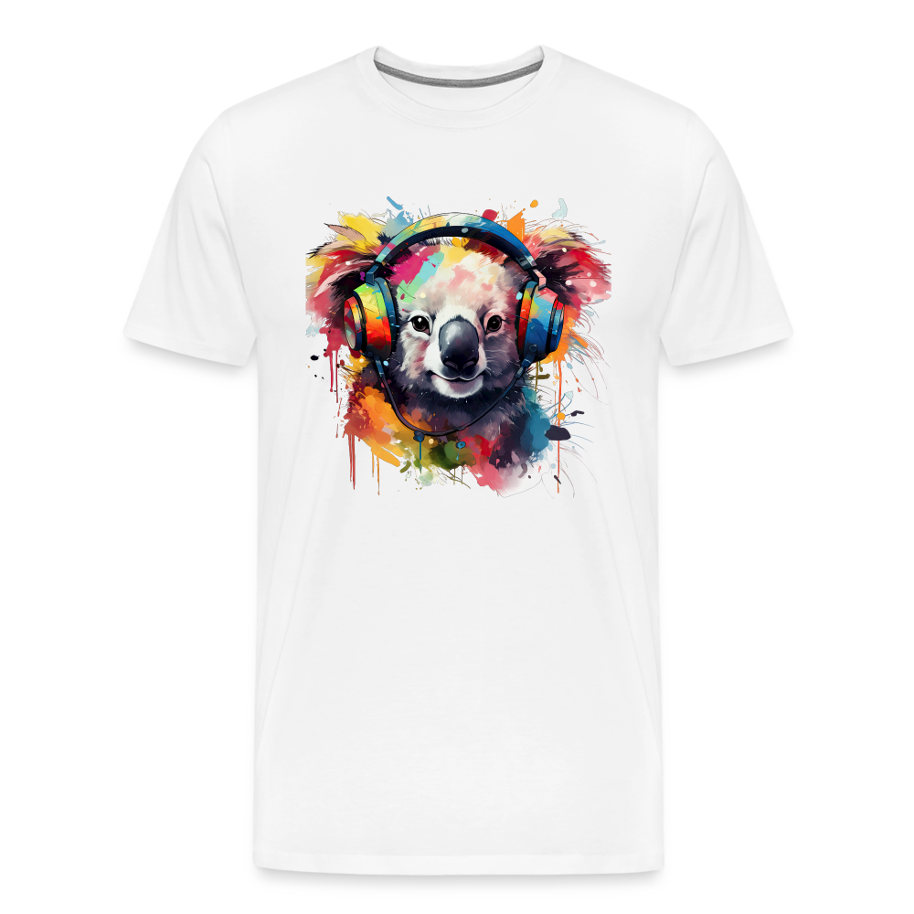 Koala Kopfhörer Safari Zoo Männer Premium T-Shirt - Weiß