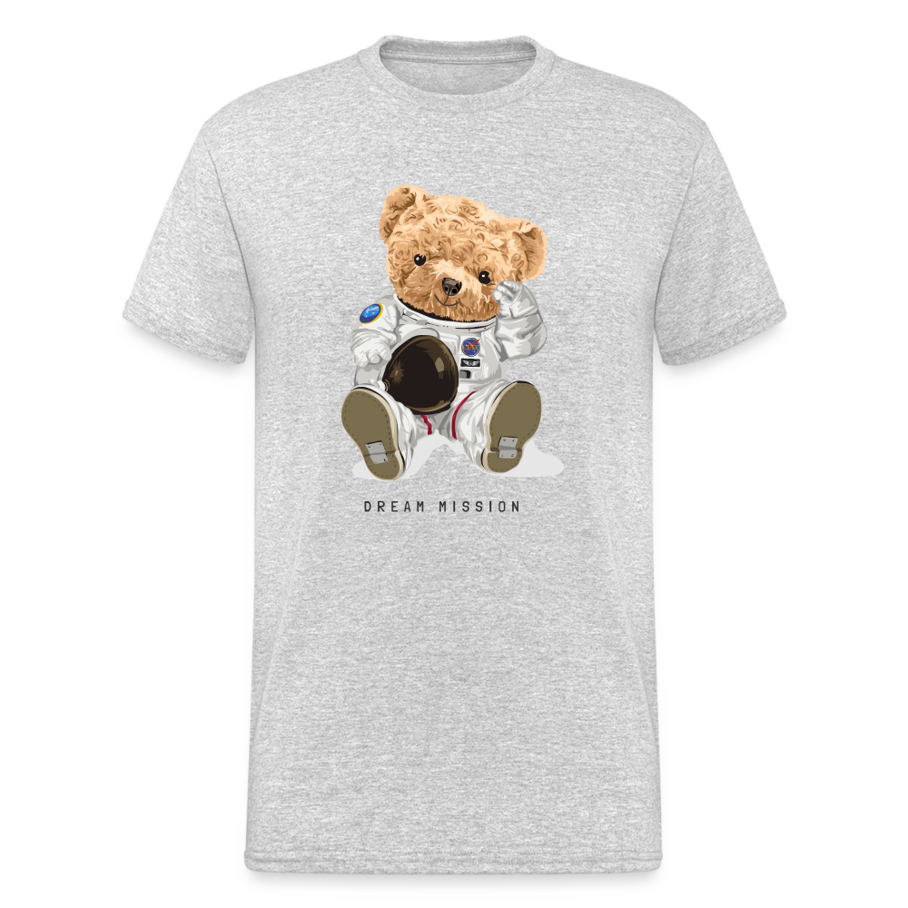 Teddybär Bear Dream Mission Streetwear Spruch T-Shirt Herren - Grau meliert