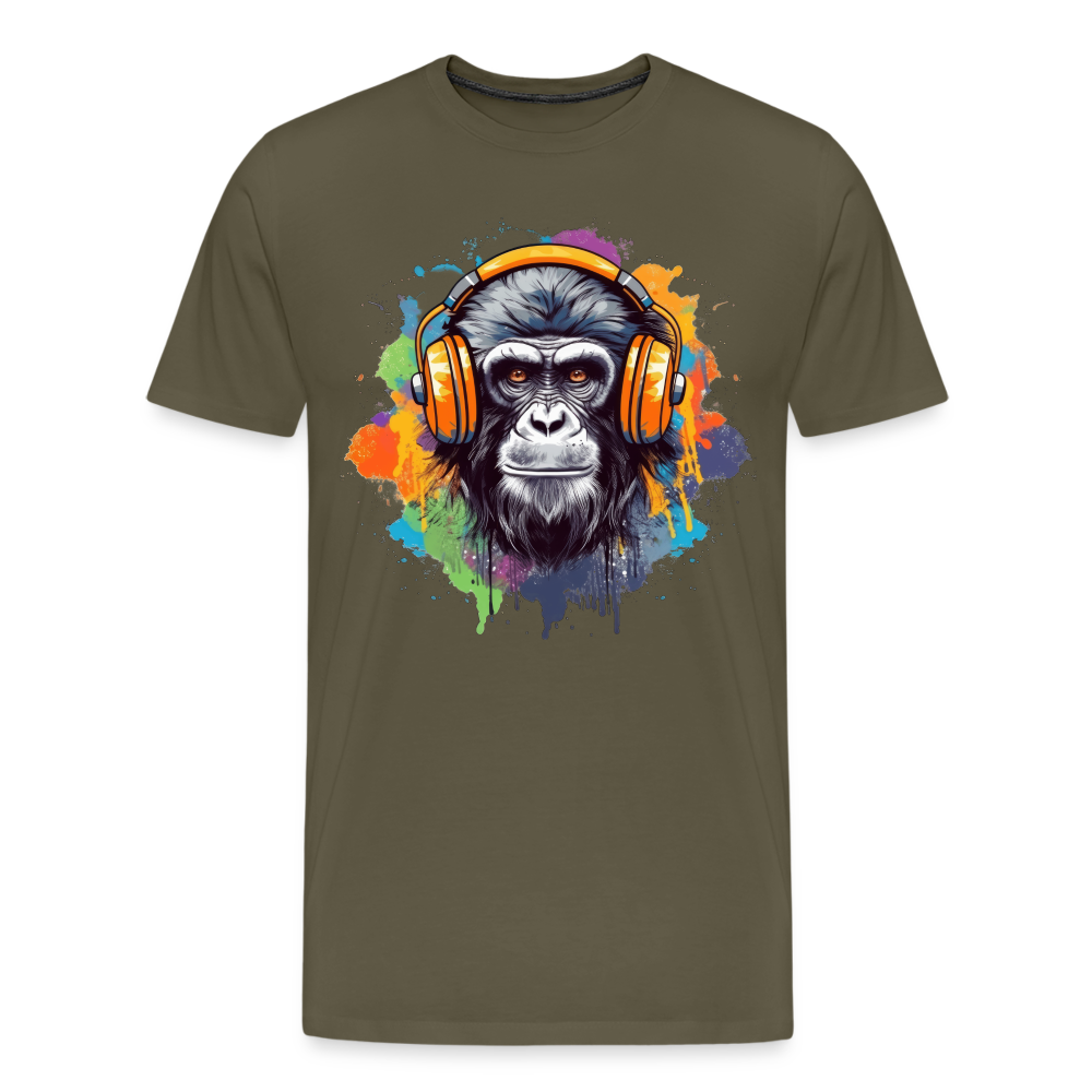 DJ Monkey Affe T-Shirt Männer Premium T-Shirt - Khaki