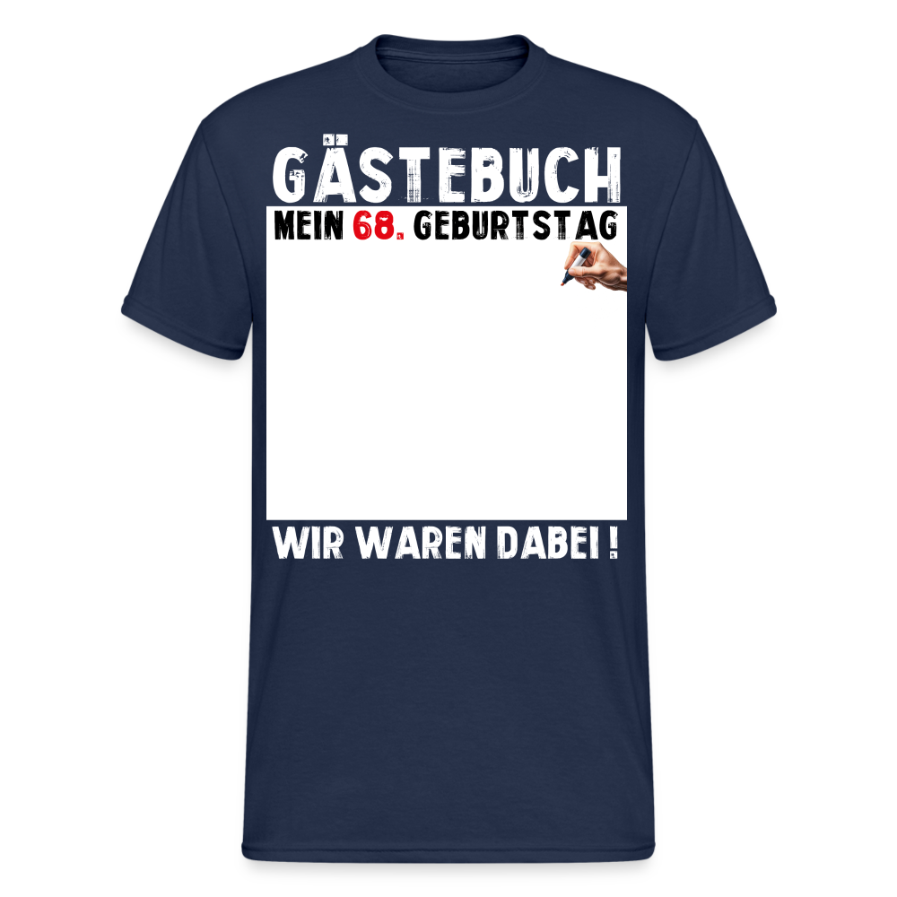 68. Geburtstag Gästebuch T-Shirt Lustig Geschenk T-Shirt - Navy