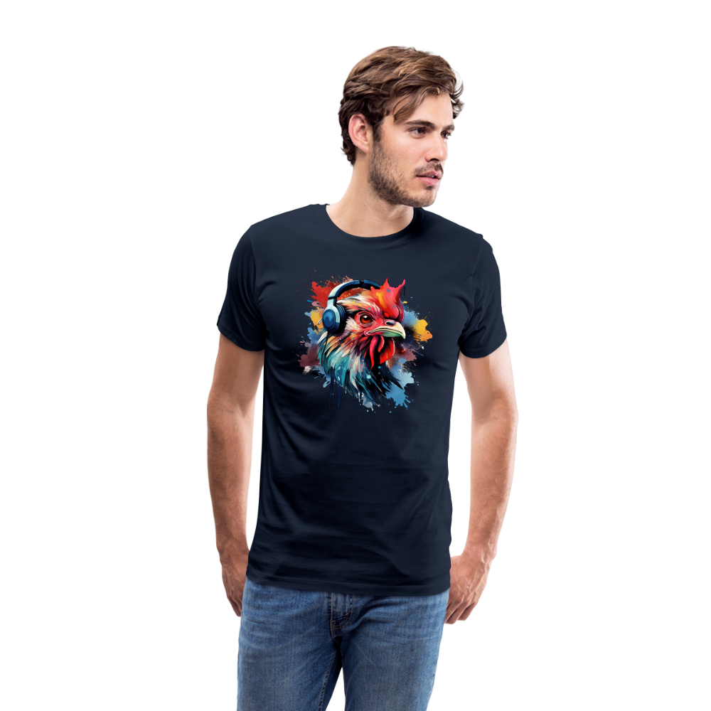 Hahn Kopfhörer Safari Zoo Männer Premium T-Shirt - Navy