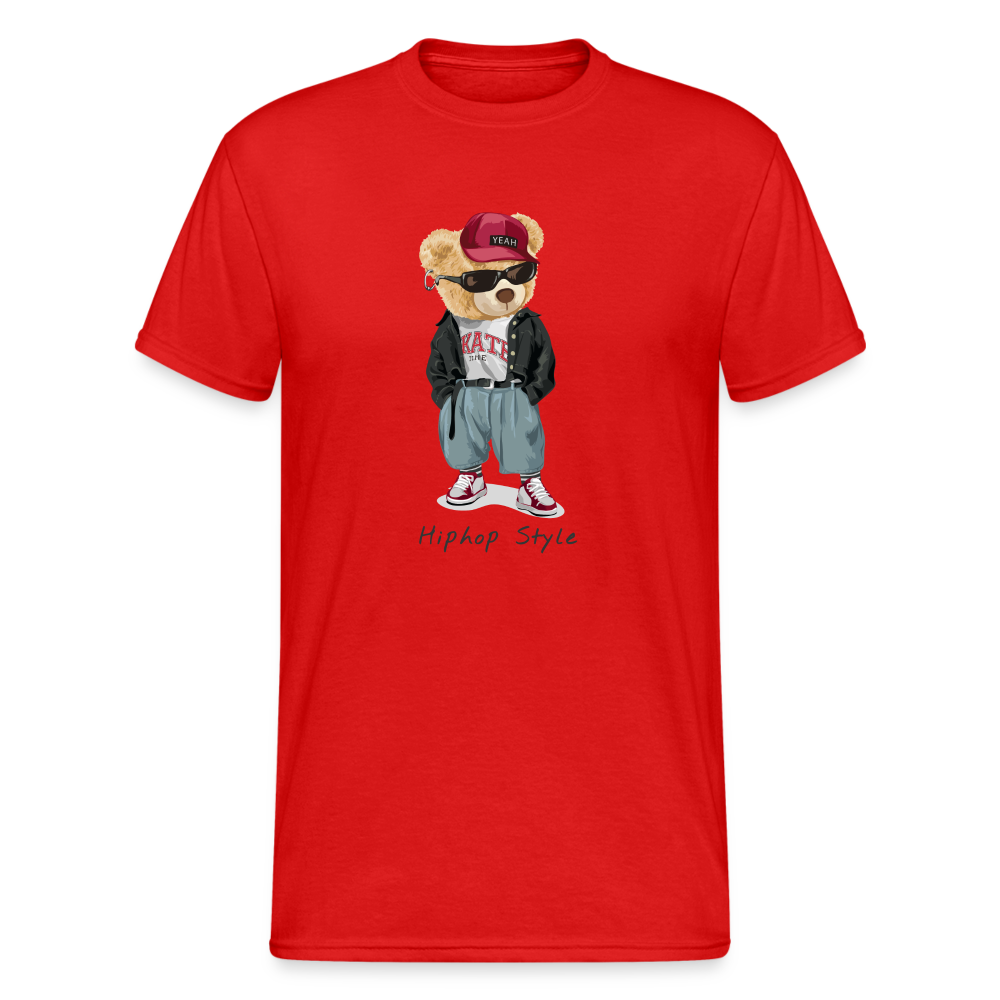 Teddybär Bear Hiphop Style Streetwear Spruch T-Shirt Herren - Rot