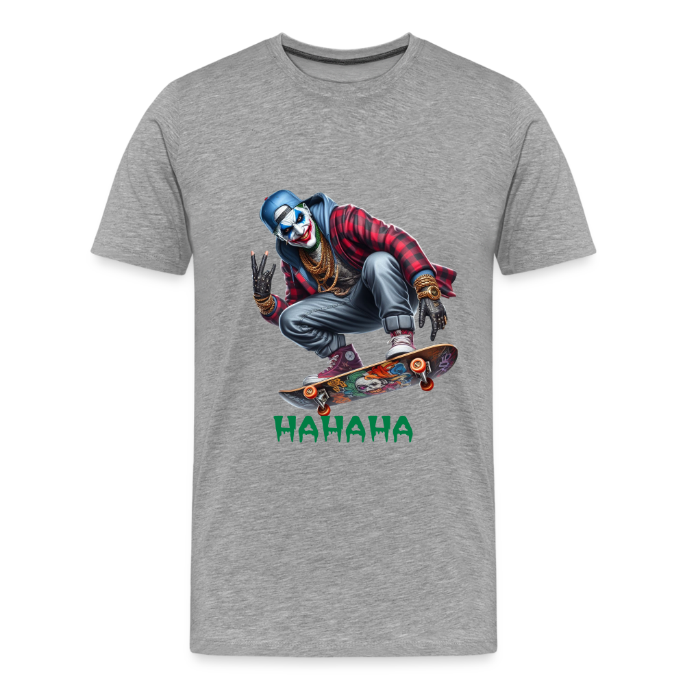 Joker HAHAHA Männer Premium T-Shirt - Grau meliert