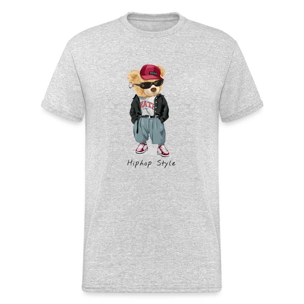 Teddybär Bear Hiphop Style Streetwear Spruch T-Shirt Herren - Grau meliert