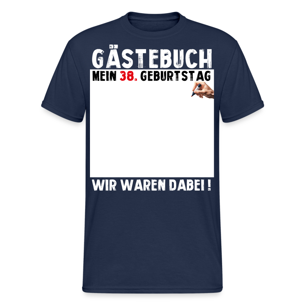 38. Geburtstag Gästebuch T-Shirt Lustig Geschenk T-Shirt - Navy