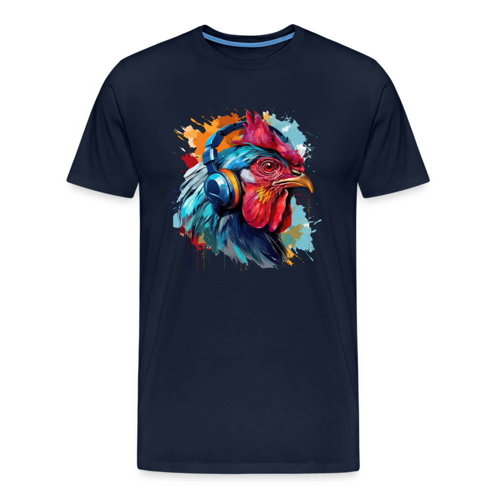Hahn Kopfhörer Safari Zoo Männer Premium T-Shirt - Navy