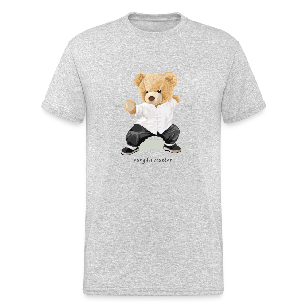 Teddybär Bear Kungfu Master Streetwear Spruch T-Shirt Herren - Grau meliert