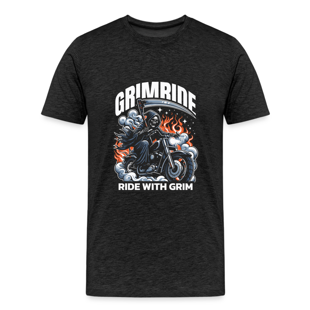 Grimride Ride With Grim Premium T-Shirt Herren - Anthrazit