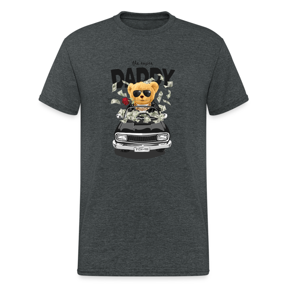 Teddybär Bear the sugar Daddy Streetwear Spruch T-Shirt Herren - Dunkelgrau meliert