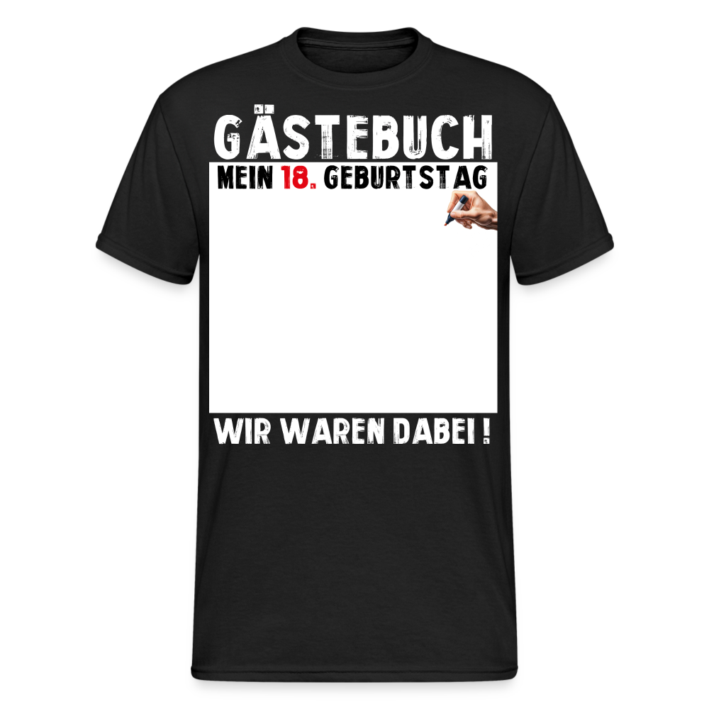 18. Geburtstag Gästebuch T-Shirt Lustig Geschenk T-Shirt - Schwarz