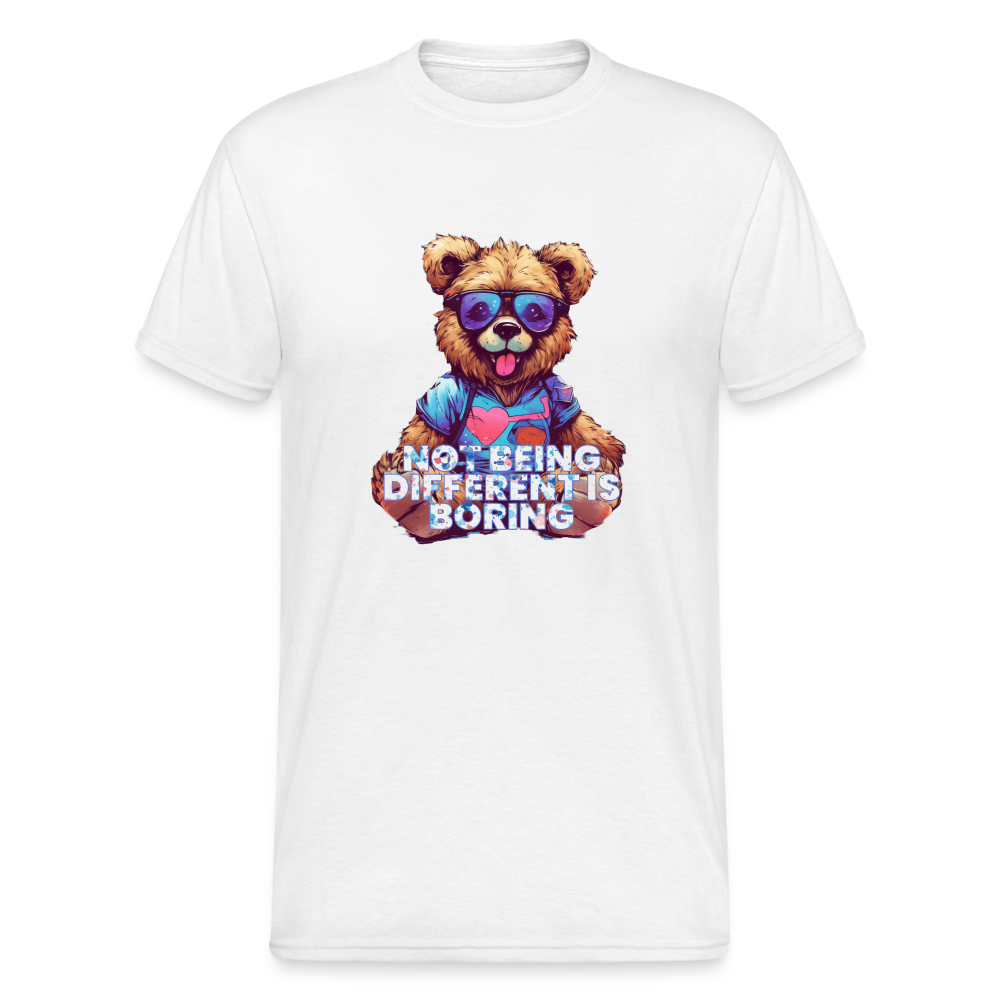 Teddybär Bear Boring Motiv Streetwear Spruch T-Shirt Herren - Weiß
