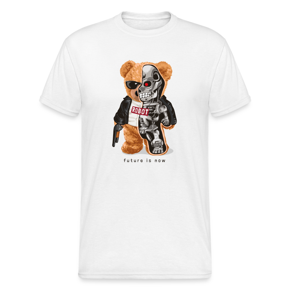 Teddybär Bear Future is now Streetwear Spruch T-Shirt Herren - Weiß