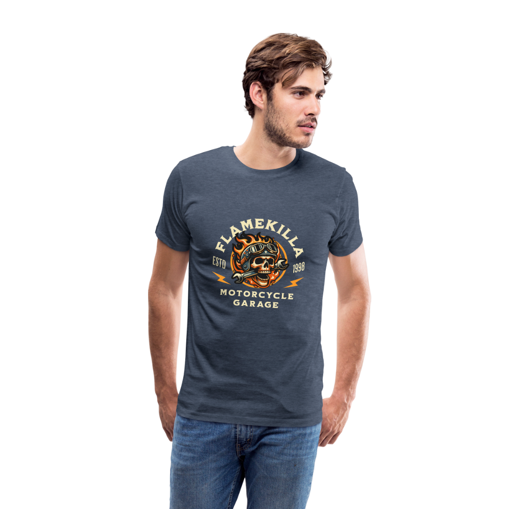 Flamekilla Premium T-Shirt Herren - Blau meliert
