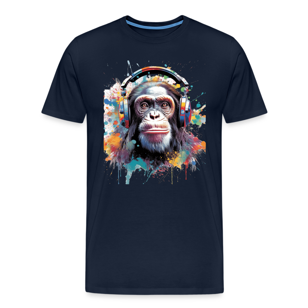 DJ Monkey Affe T-Shirt Männer Premium T-Shirt - Navy