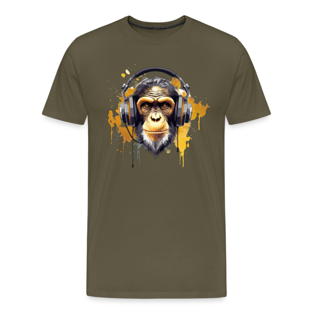 DJ Monkey Affe T-Shirt Männer Premium T-Shirt - Khaki