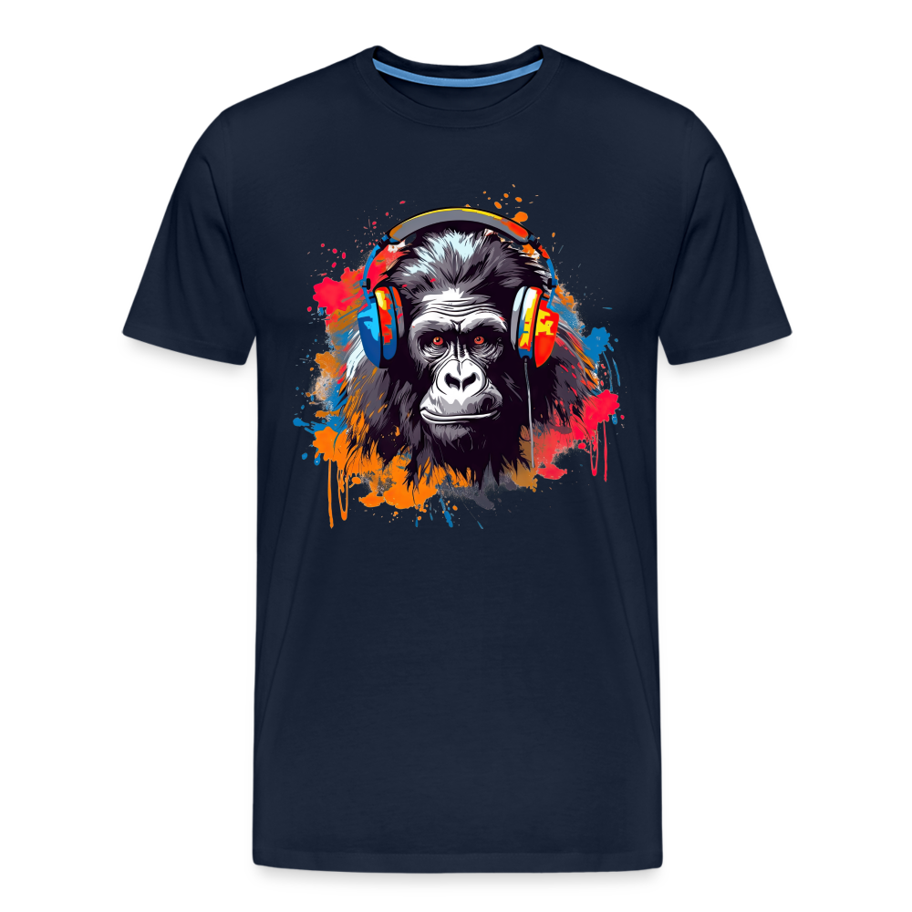 DJ Monkey Affe T-Shirt Männer Premium T-Shirt - Navy