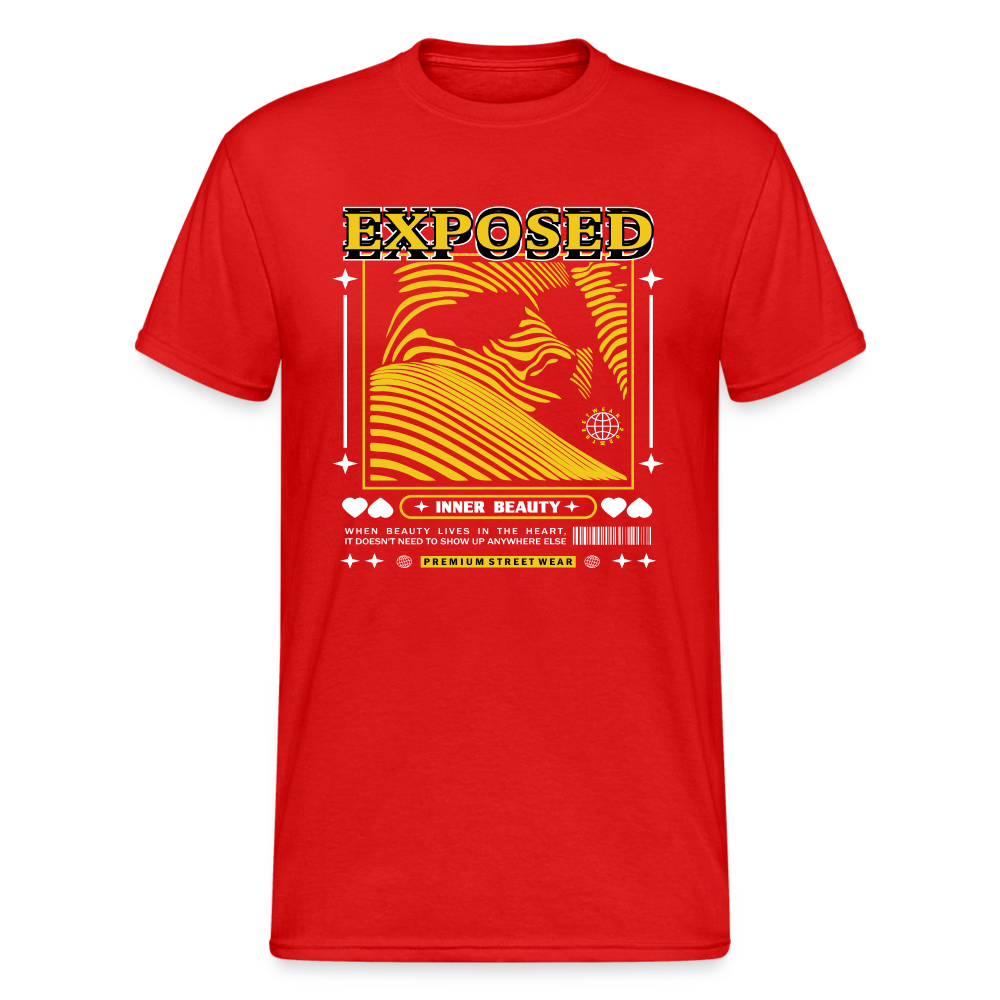 Urban Streetwear Exposed T-Shirt Herren - Rot