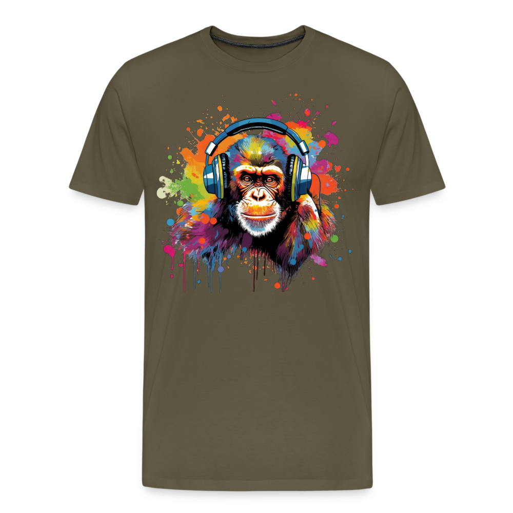 DJ Monkey Affe T-Shirt Männer Premium T-Shirt - Khaki
