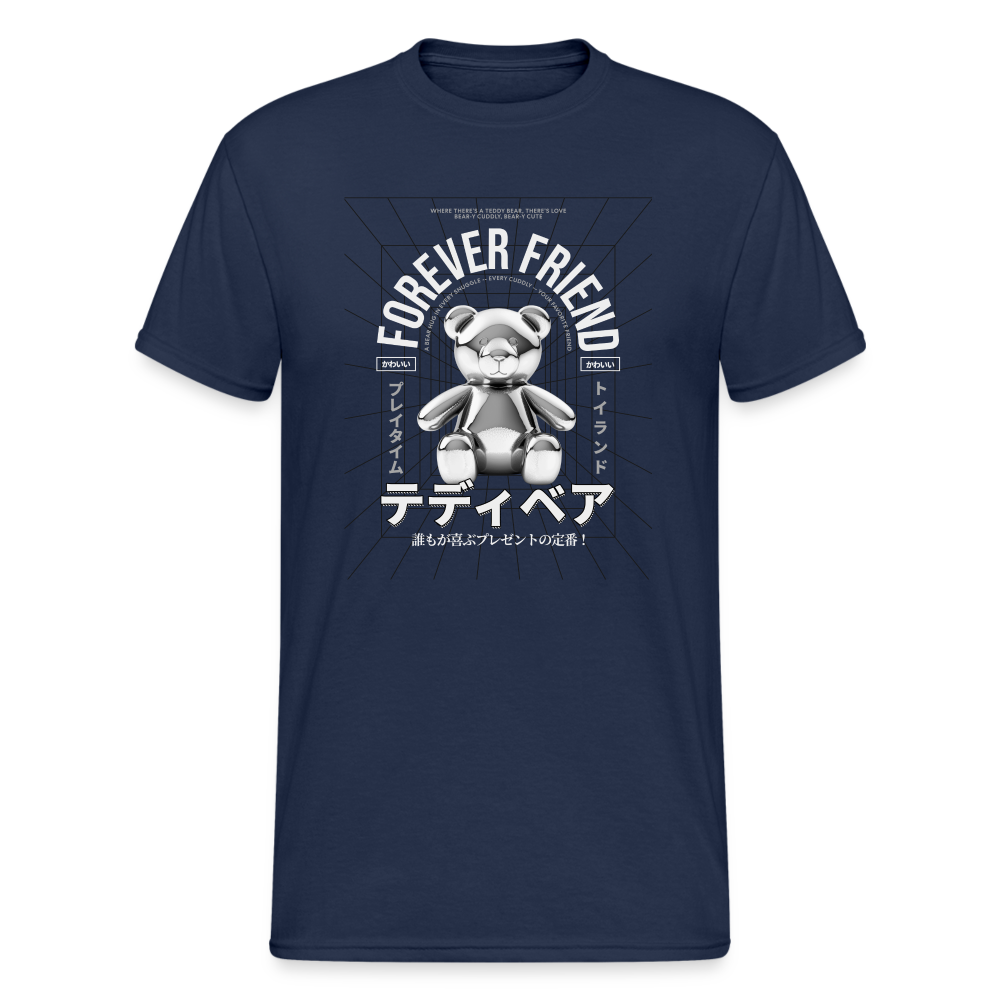 Teddybär Bear Forever Friend Streetwear Spruch T-Shirt Herren - Navy