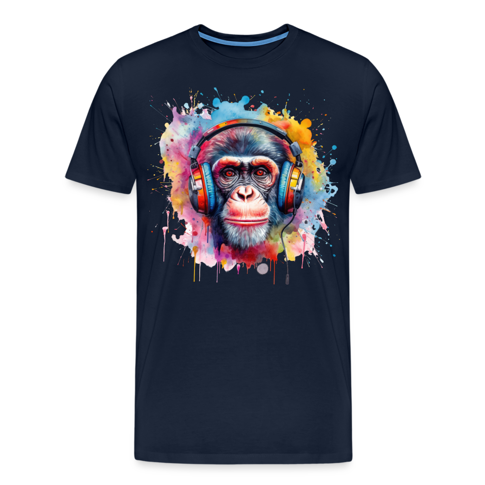 DJ Monkey Affe T-Shirt Männer Premium T-Shirt - Navy