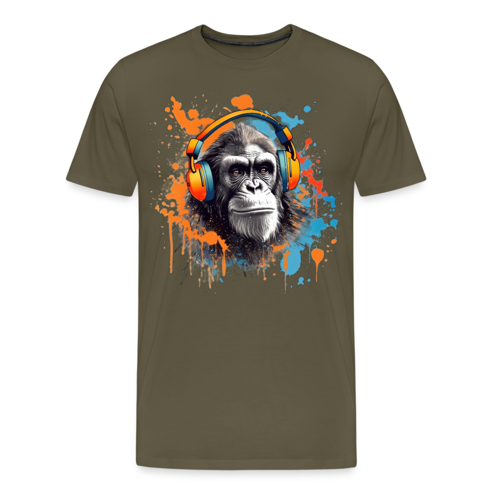 DJ Monkey Affe T-Shirt Männer Premium T-Shirt - Khaki