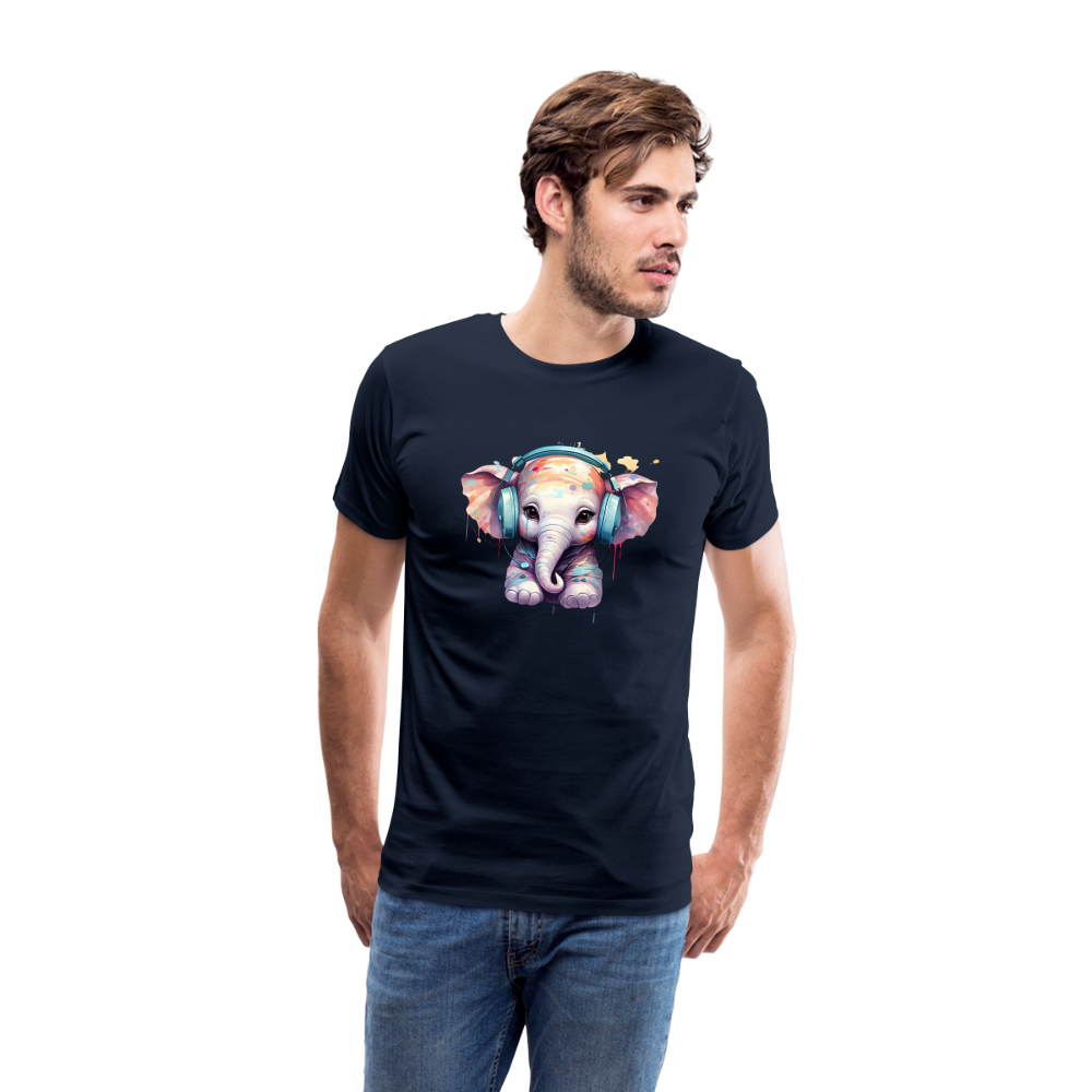 Elefant Kopfhörern Safari Zoo Männer Premium T-Shirt - Navy