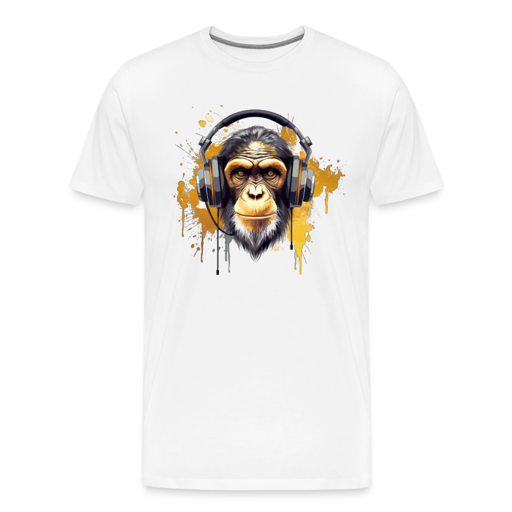 DJ Monkey Affe T-Shirt Männer Premium T-Shirt - Weiß
