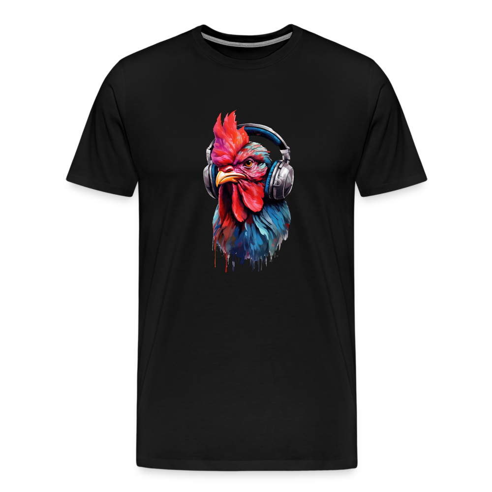 Hahn Kopfhörer Safari Zoo Männer Premium T-Shirt - Schwarz