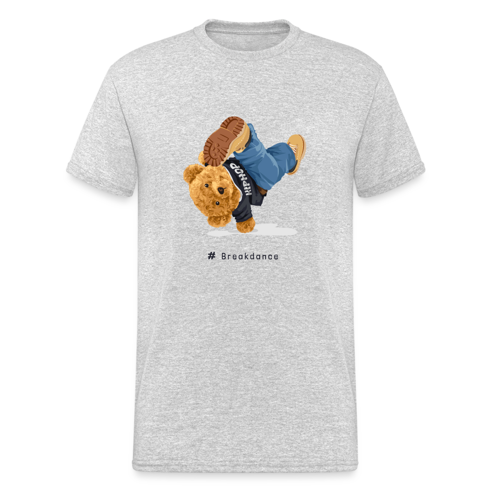 Teddybär Bear Breakdance Streetwear Spruch T-Shirt Herren - Grau meliert