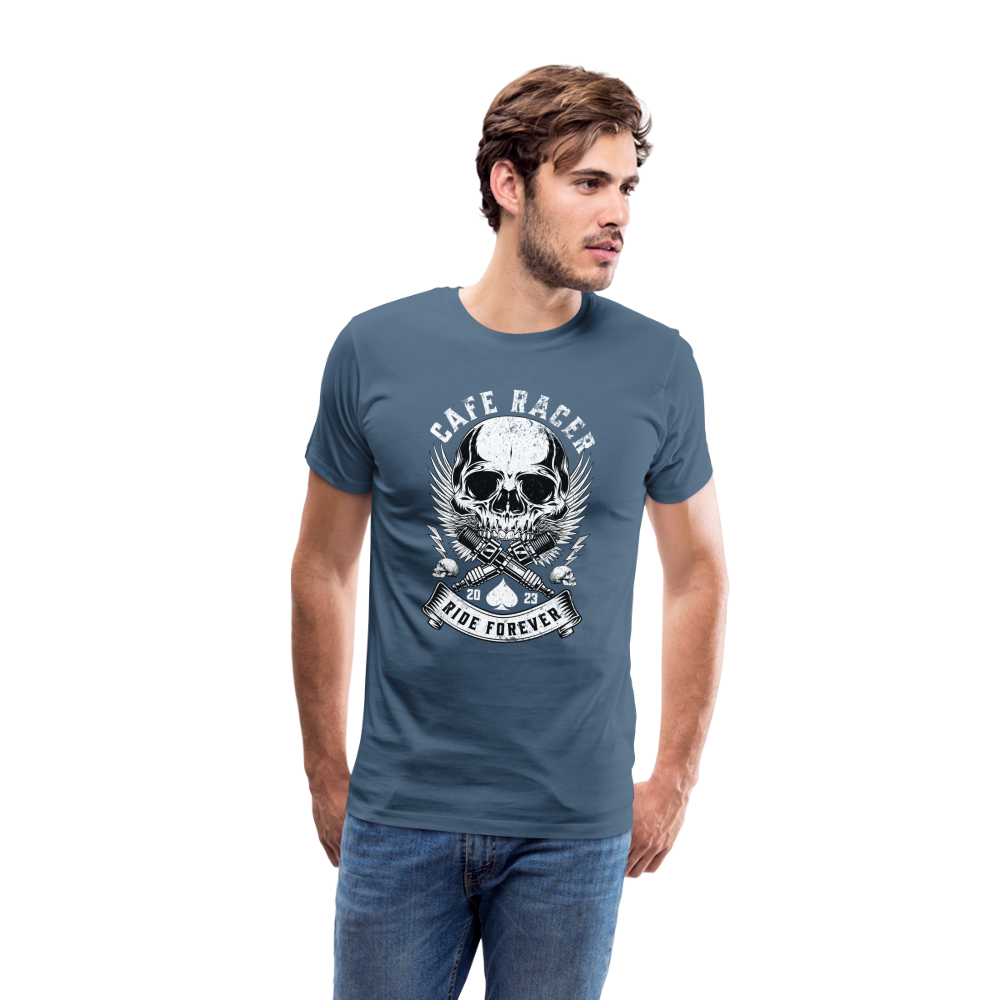 Cafe Racer Premium T-Shirt Herren - Blaugrau