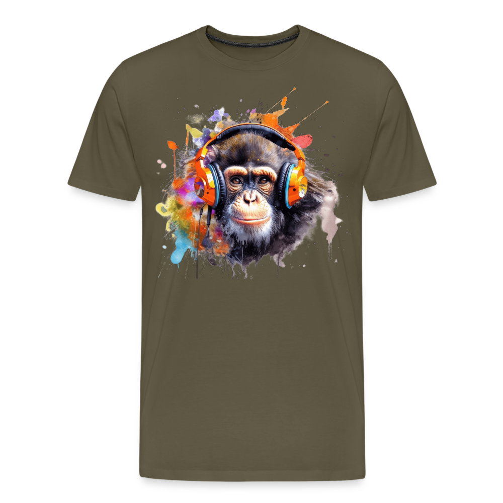 DJ Monkey Affe T-Shirt Männer Premium T-Shirt - Khaki