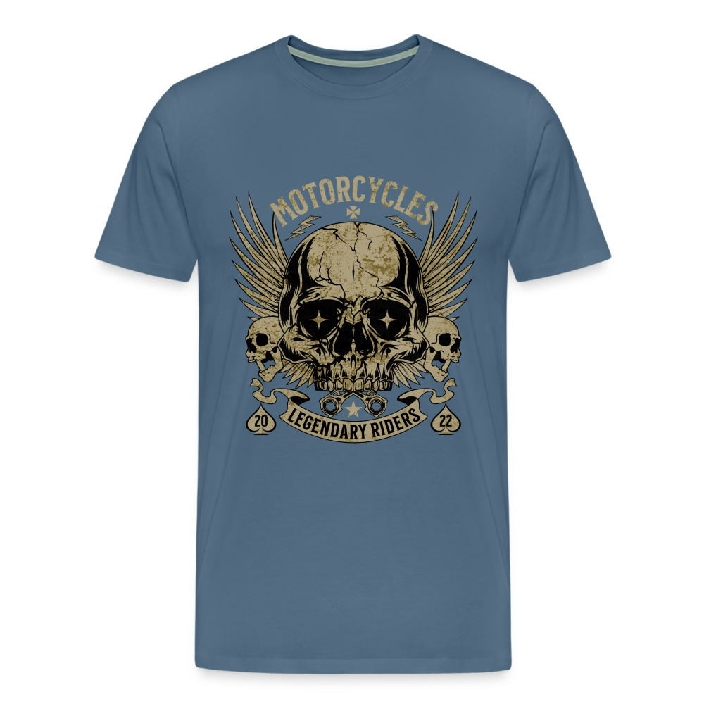 Motorcycles Legendary Riders Premium T-Shirt Herren - Blaugrau