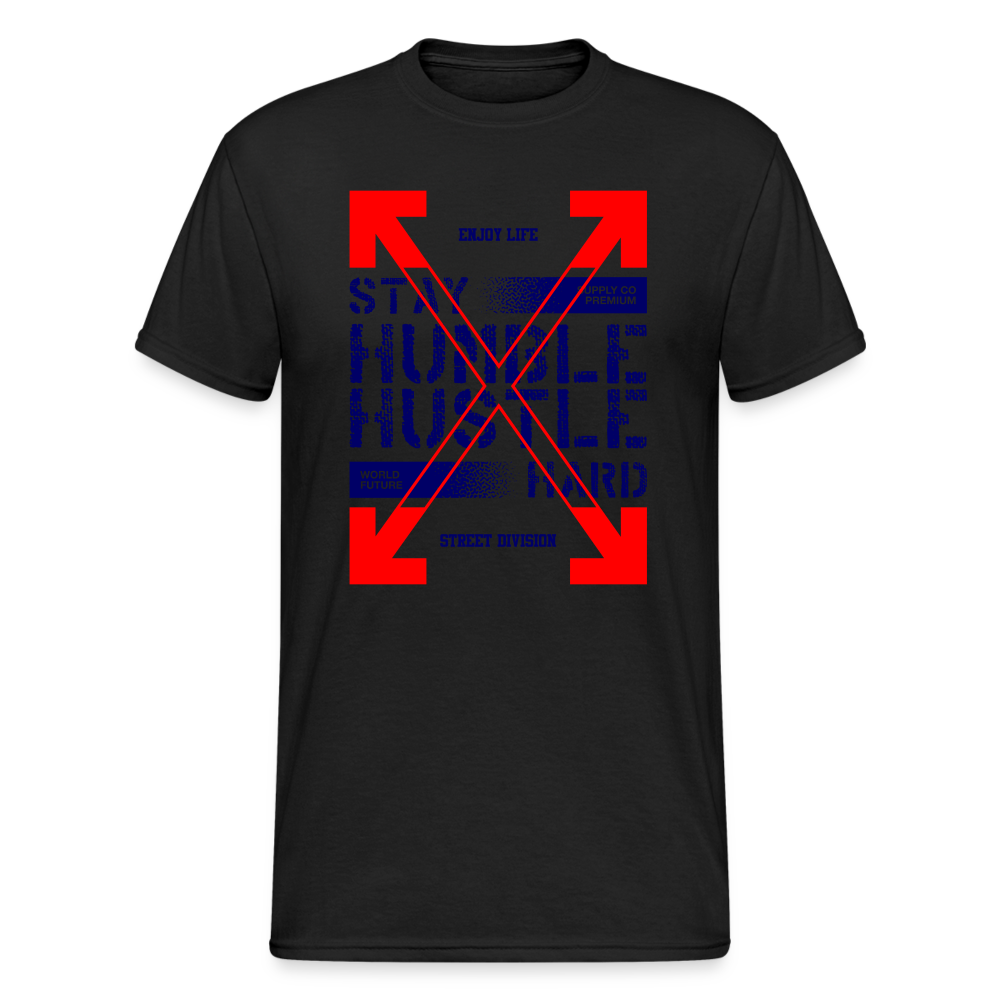 Urban Streetwear Stay Humble Hustle Hard T-Shirt Herren - Schwarz