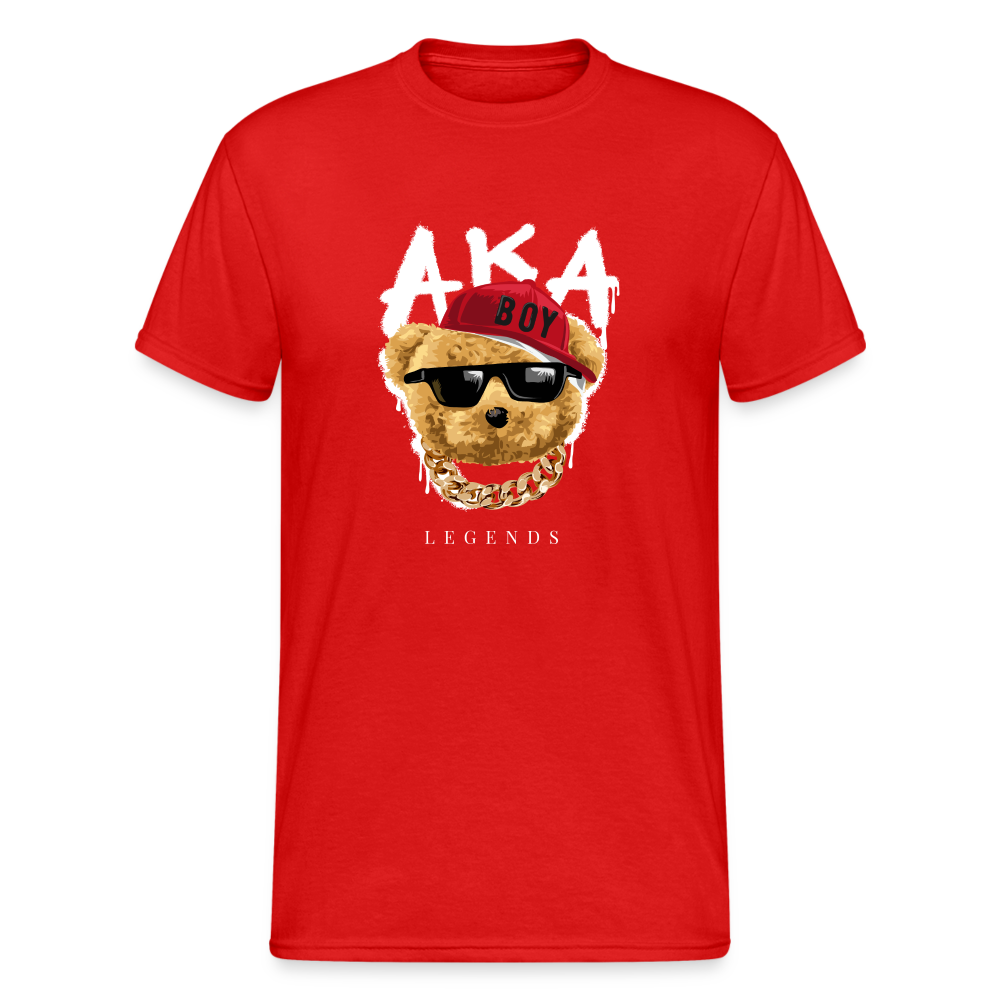 Teddybär Bear Aka legends Streetwear Spruch T-Shirt Herren - Rot