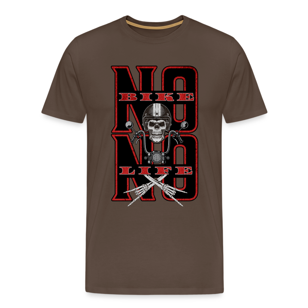 No Bike No Life Premium T-Shirt Herren - Edelbraun