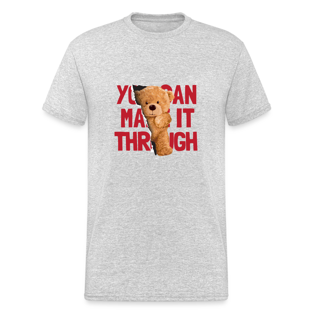 Teddybär Bear You can make it through Streetwear Spruch T-Shirt Herren - Grau meliert