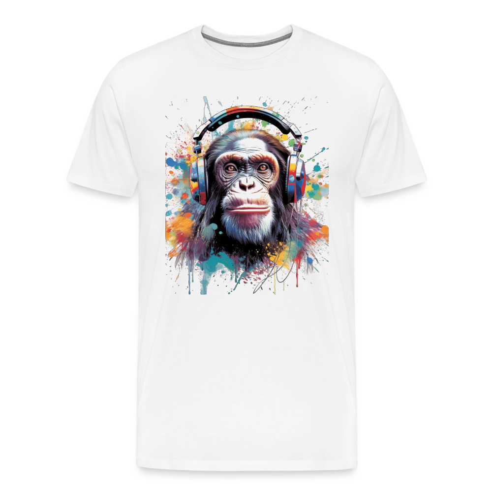 DJ Monkey Affe T-Shirt Männer Premium T-Shirt - Weiß