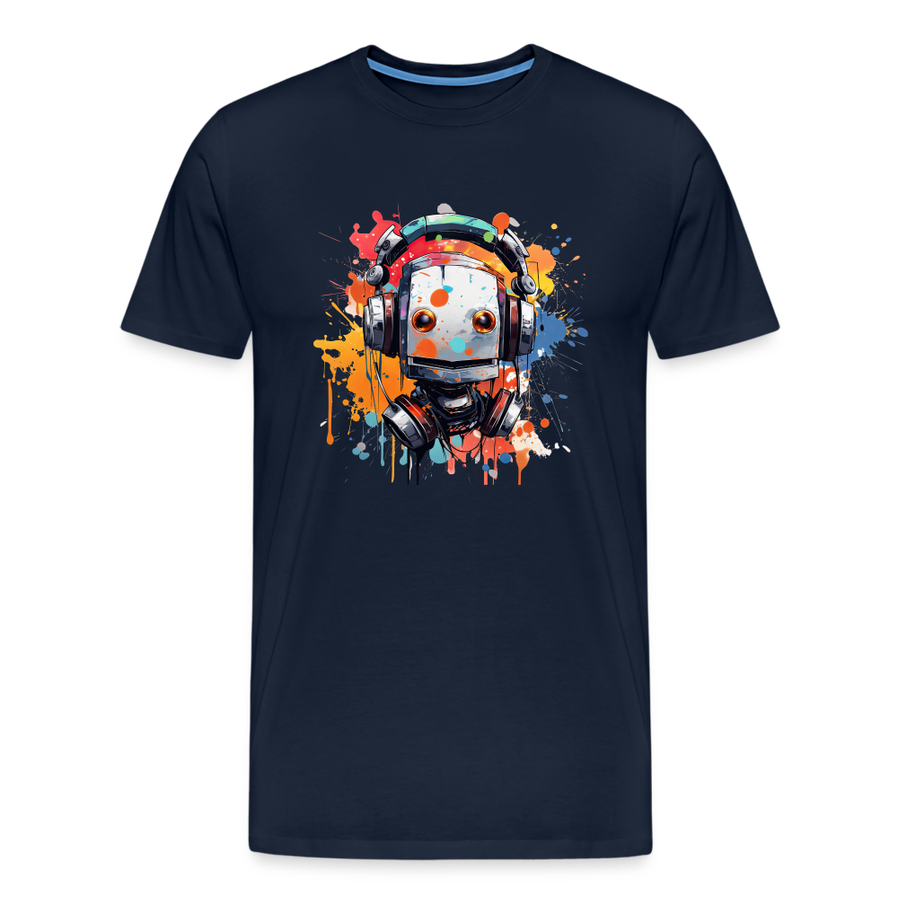 Roboter Kopfhörer Männer Premium T-Shirt - Navy