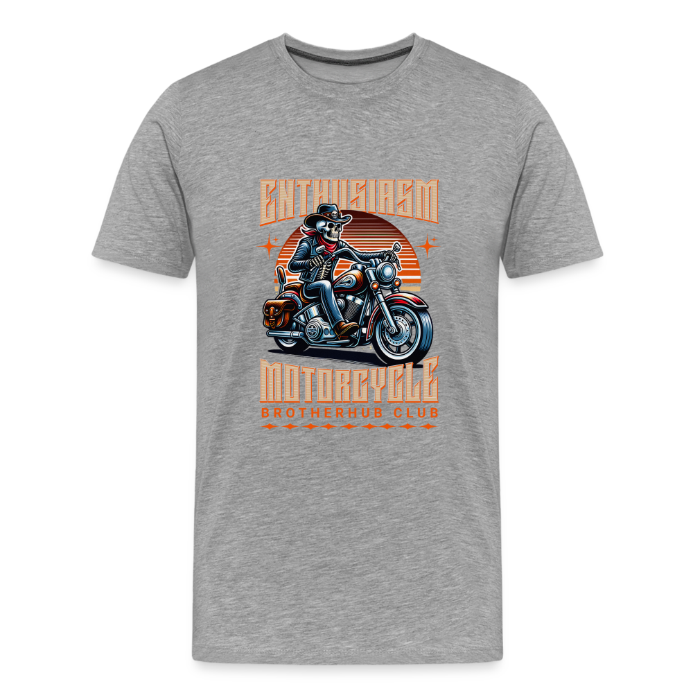 Motorcycle Brotherhub Club  Premium T-Shirt Herren - Grau meliert
