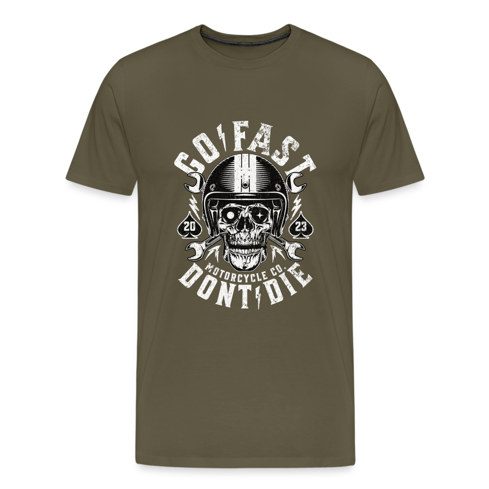 Go Fast Dont Die Premium T-Shirt Herren - Khaki