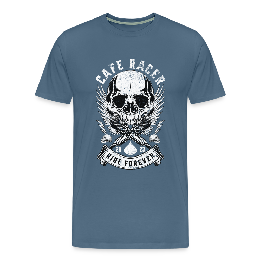 Cafe Racer Premium T-Shirt Herren - Blaugrau