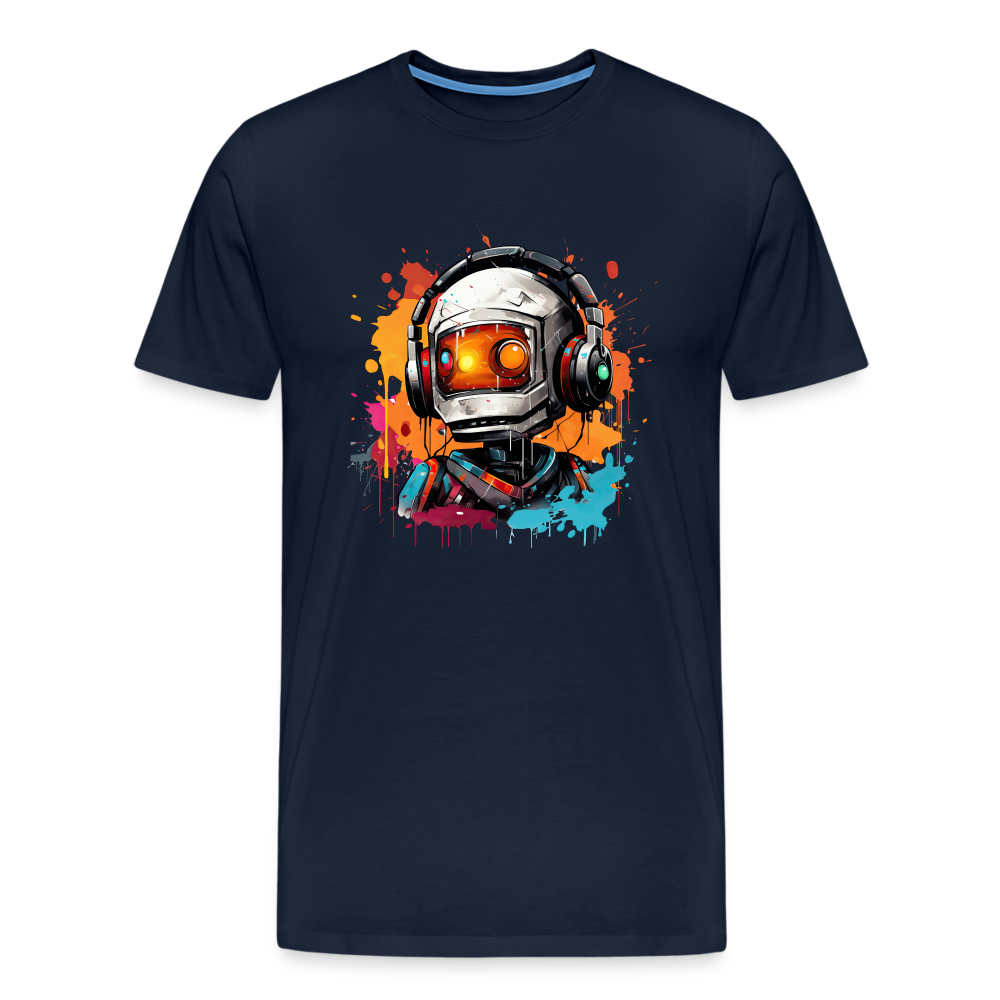 Roboter Kopfhörer Männer Premium T-Shirt - Navy