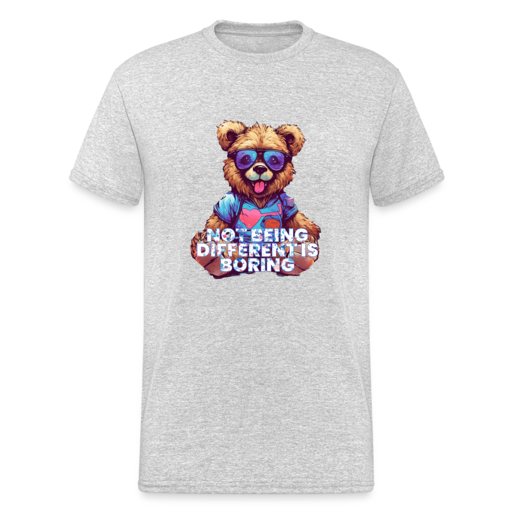 Teddybär Bear Boring Motiv Streetwear Spruch T-Shirt Herren - Grau meliert