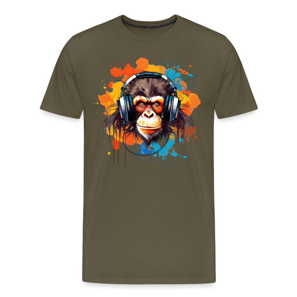 DJ Monkey Affe T-Shirt Männer Premium T-Shirt - Khaki