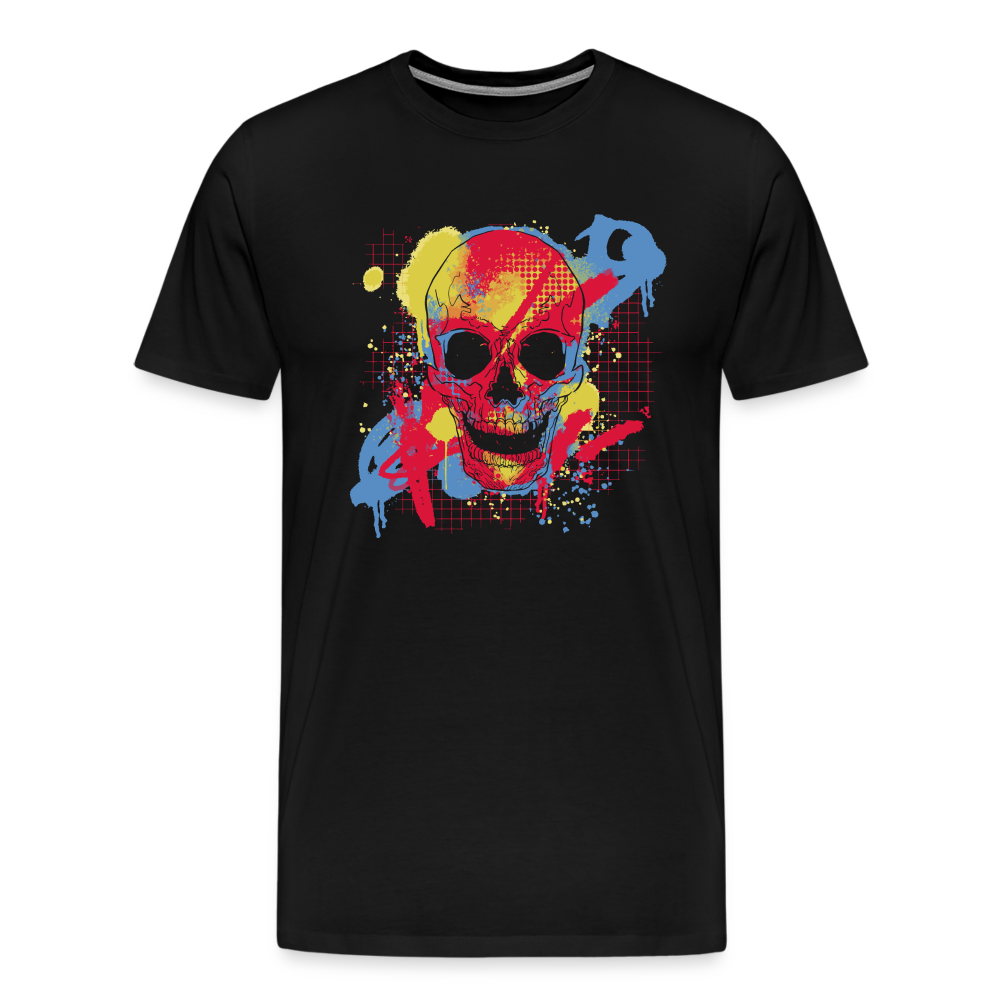 Graffiti Skull Totenkopf Premium T-Shirt Herren - Schwarz