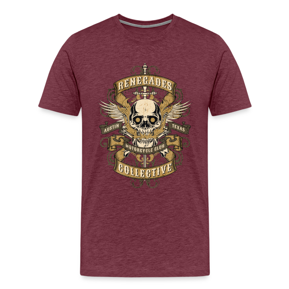 Renegades Collective Premium T-Shirt Herren - Bordeauxrot meliert