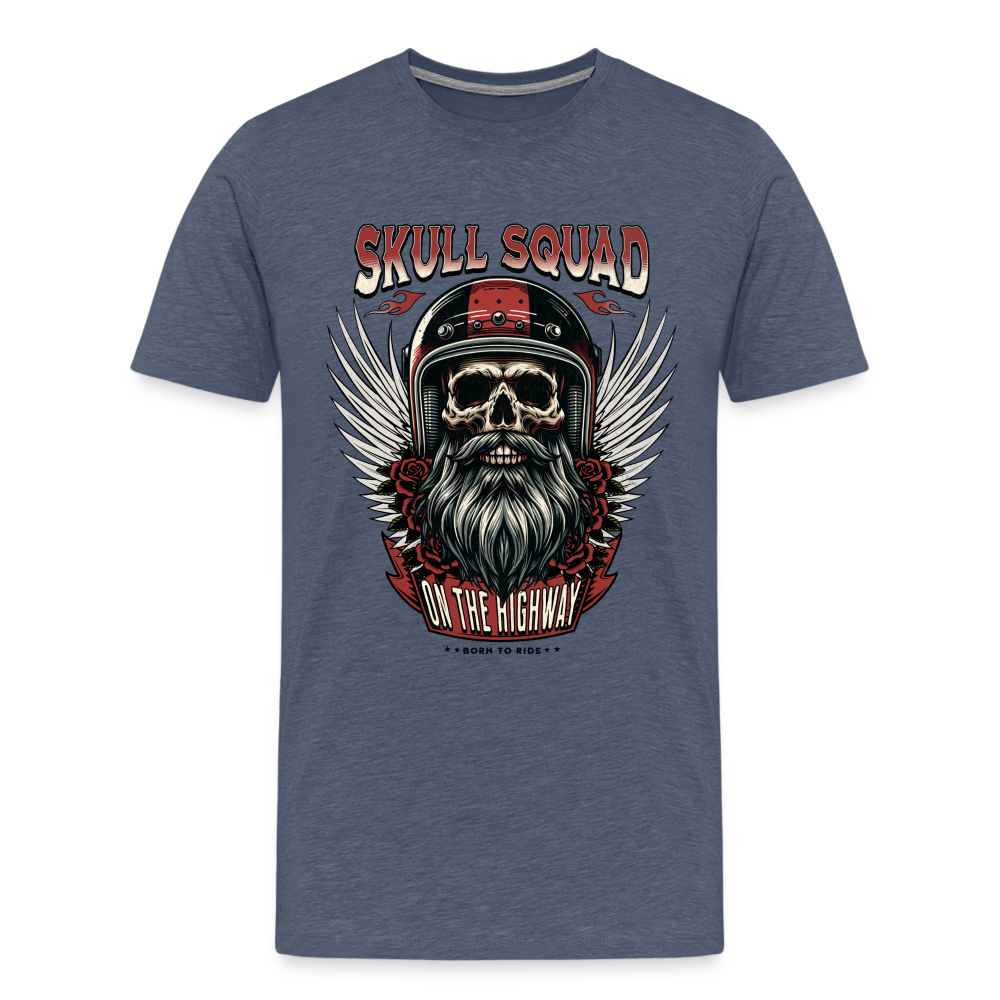 Skull Squad On The Highway Premium T-Shirt Herren - Blau meliert