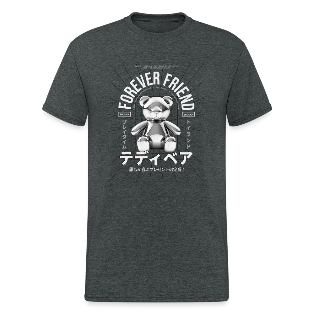 Teddybär Bear Forever Friend Streetwear Spruch T-Shirt Herren - Dunkelgrau meliert